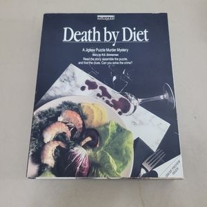 Be Puzzled "Death by Diet" 500 PC 20"X20" Jigsaw Puzzle Murder Mystery 1987
